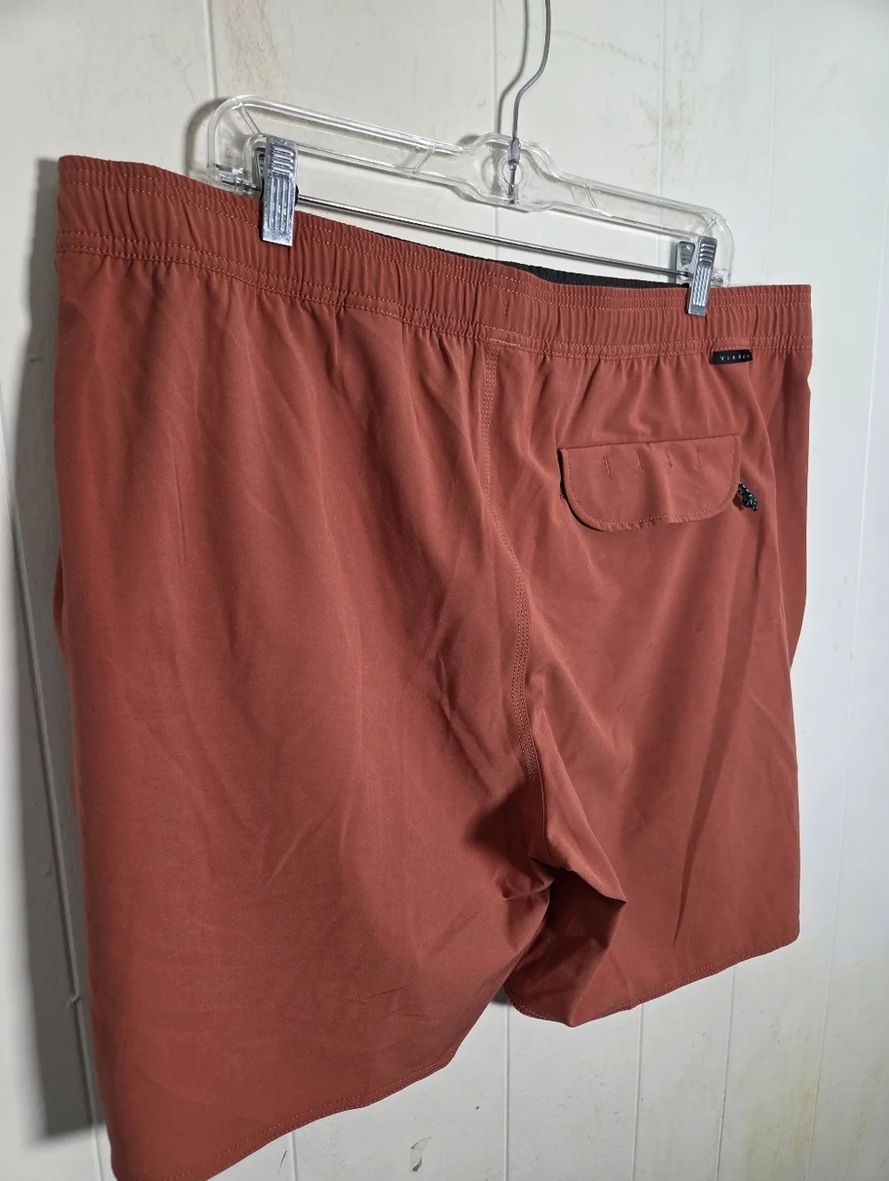 Vissla Solid Sets Ecolastic Board Shorts Brick Red Coconut Poly Ethical XXL